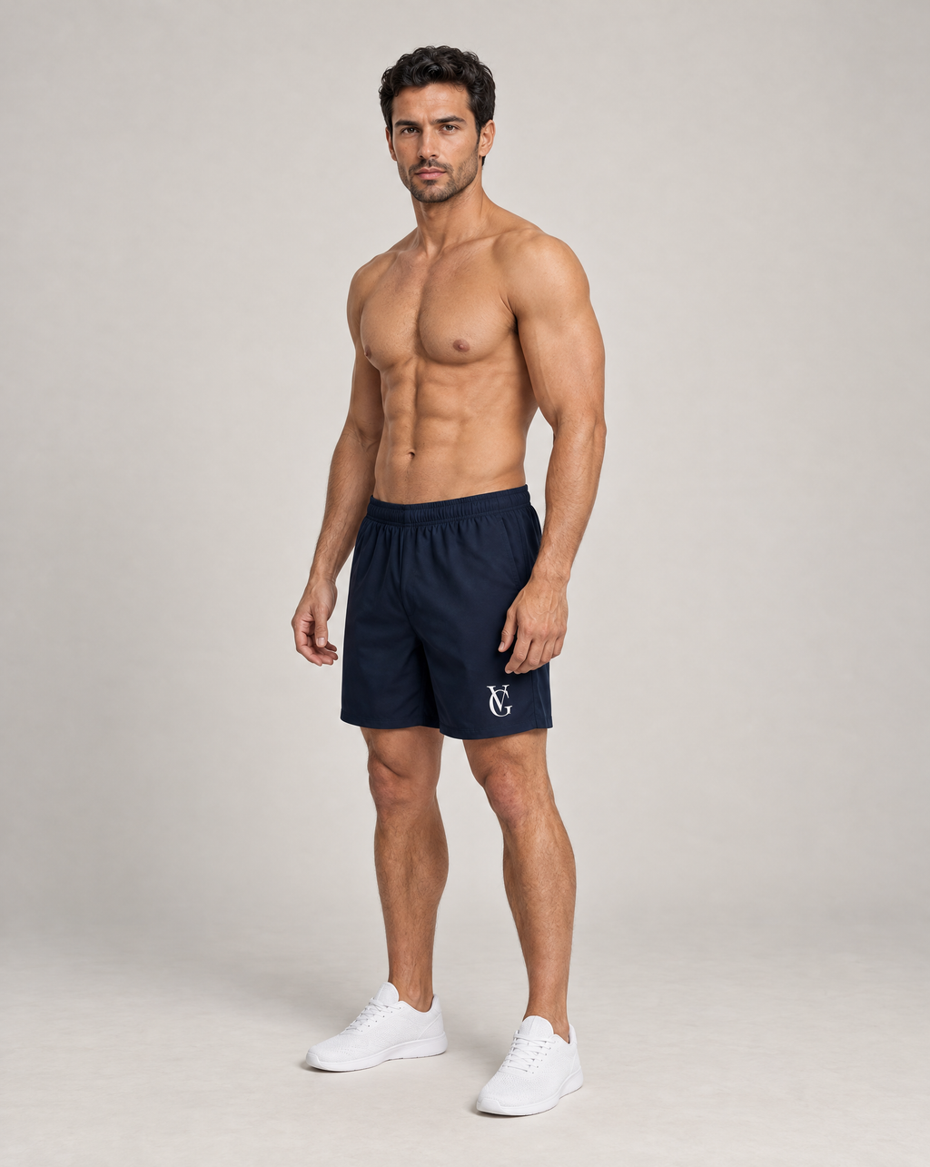 GV Swim Shorts Navy – three-quarter view