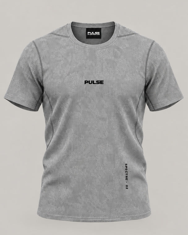 PULSE™ Jacquard Mesh T-Shirt – Heather Grey