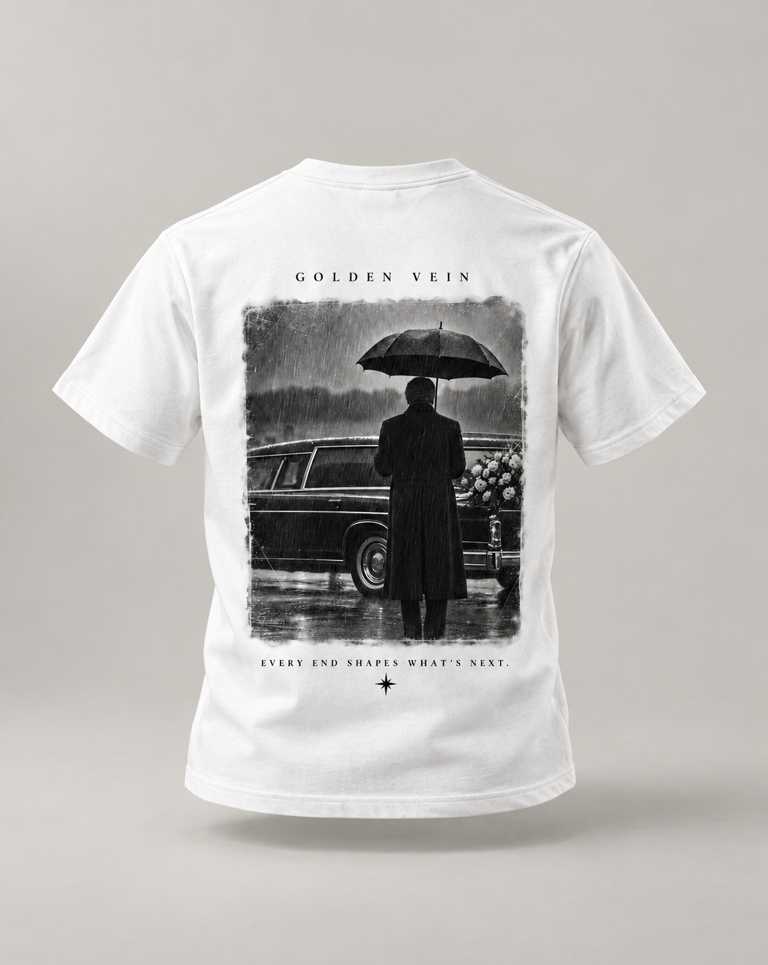 Golden Vein Parables T-Shirt – The Arrival – White