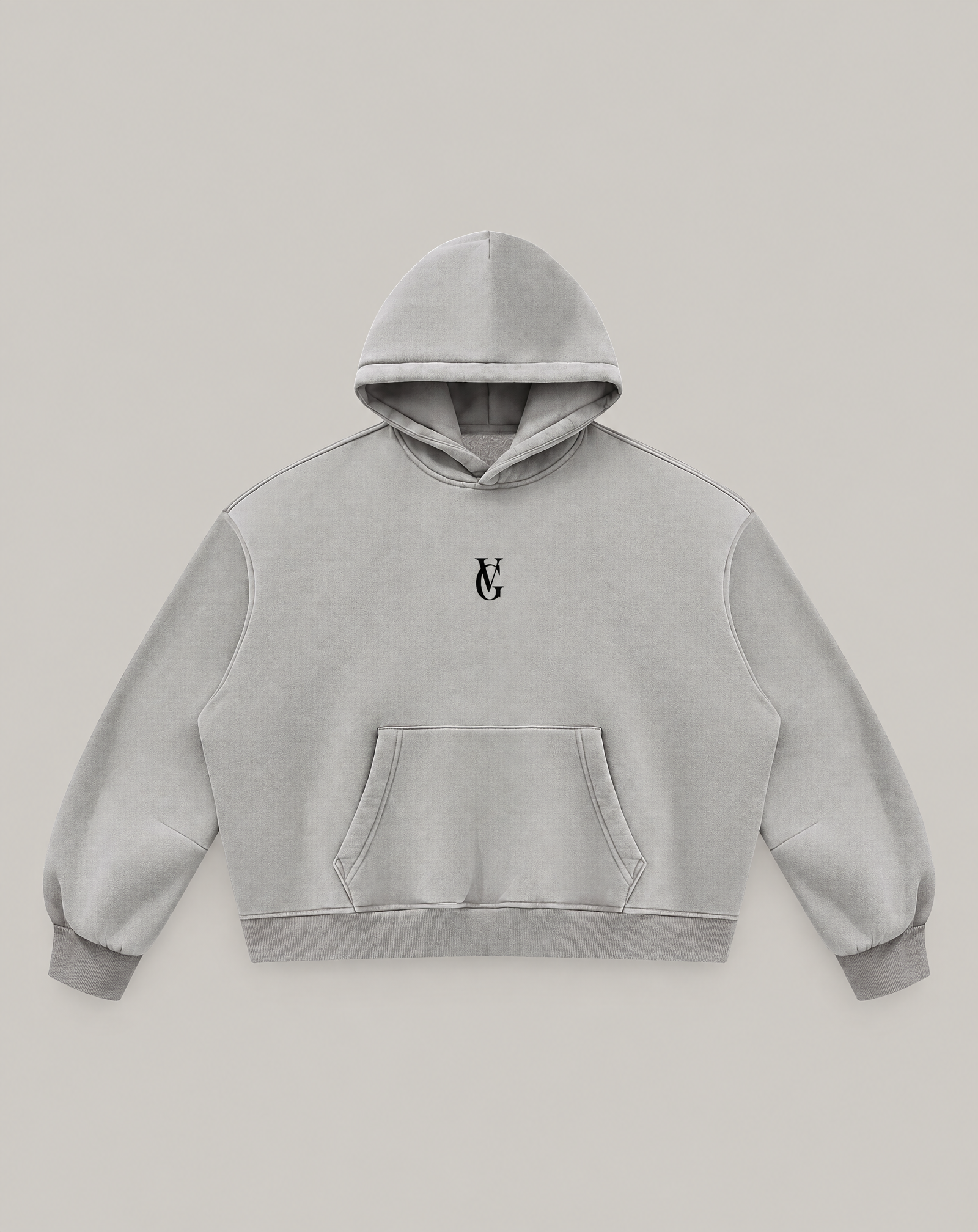 Golden Vein Vintage Wash Boxy Hoodie – Light Grey