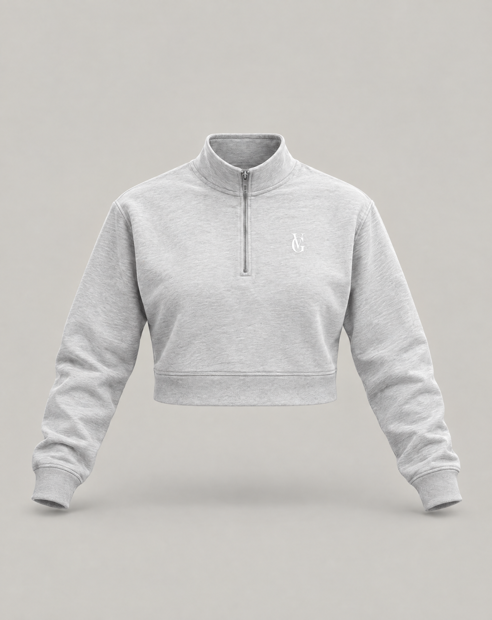 Golden Vein Cropped Quarter-Zip – Heather Grey