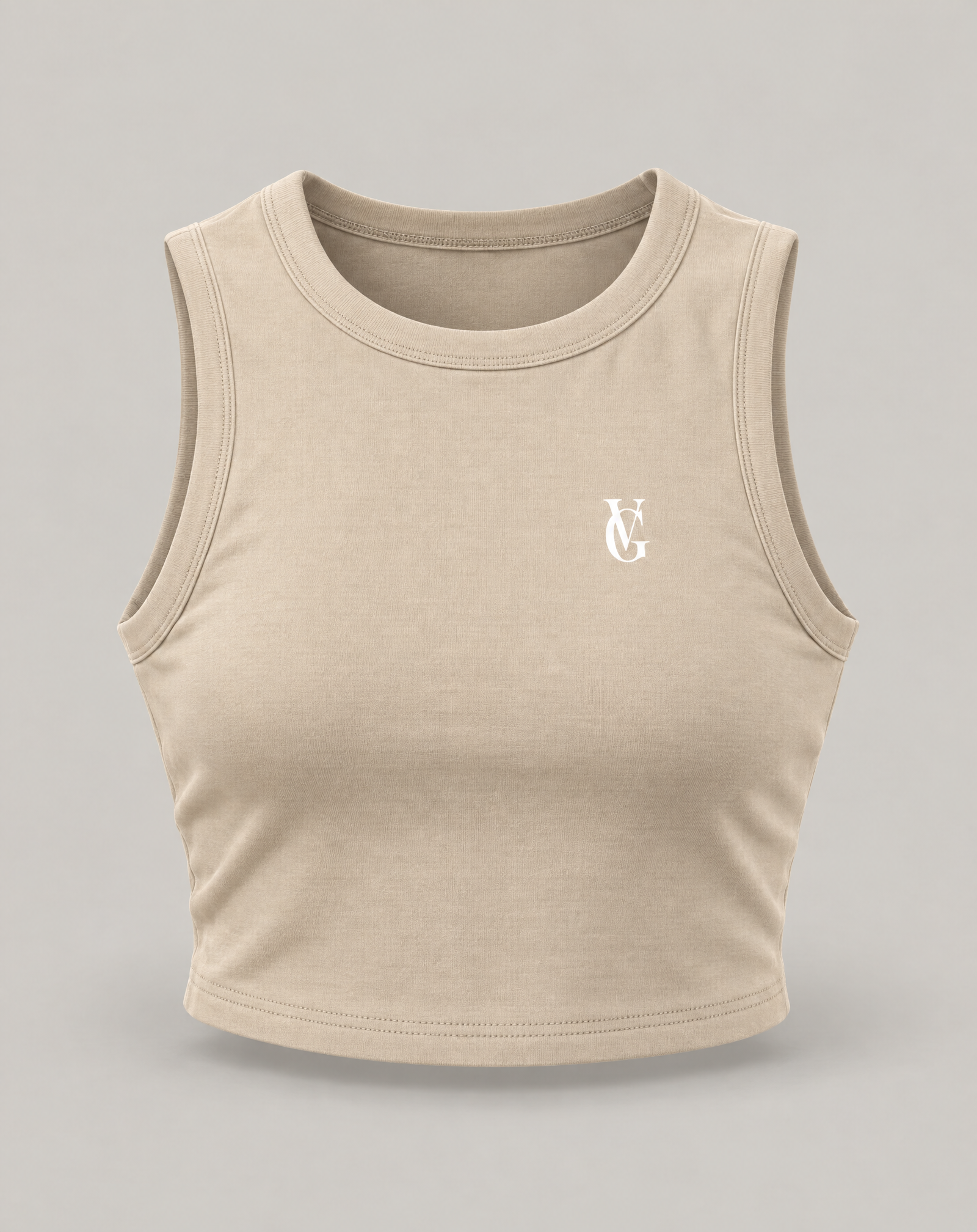 Golden Vein Cropped Tank – Khaki