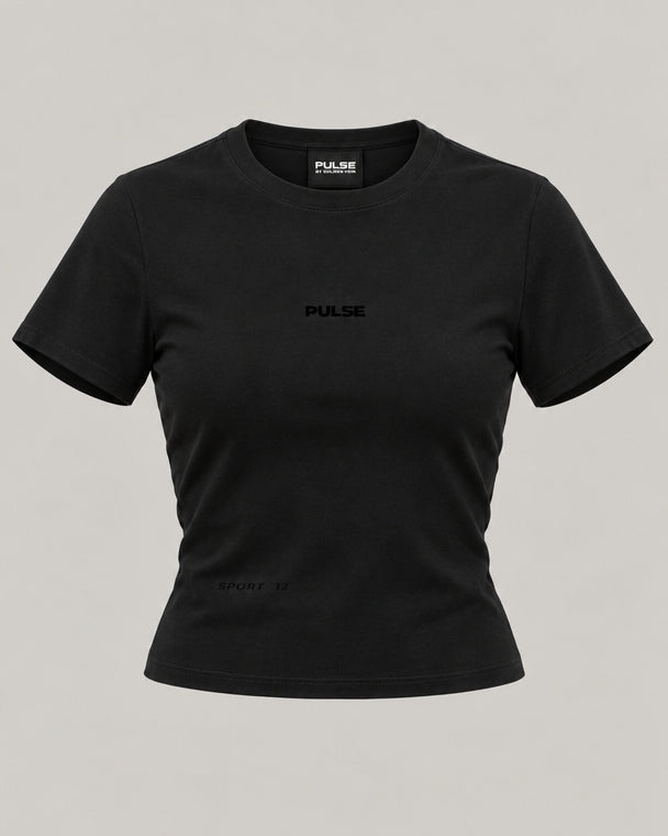PULSE™ Cropped Performance T-Shirt – Black