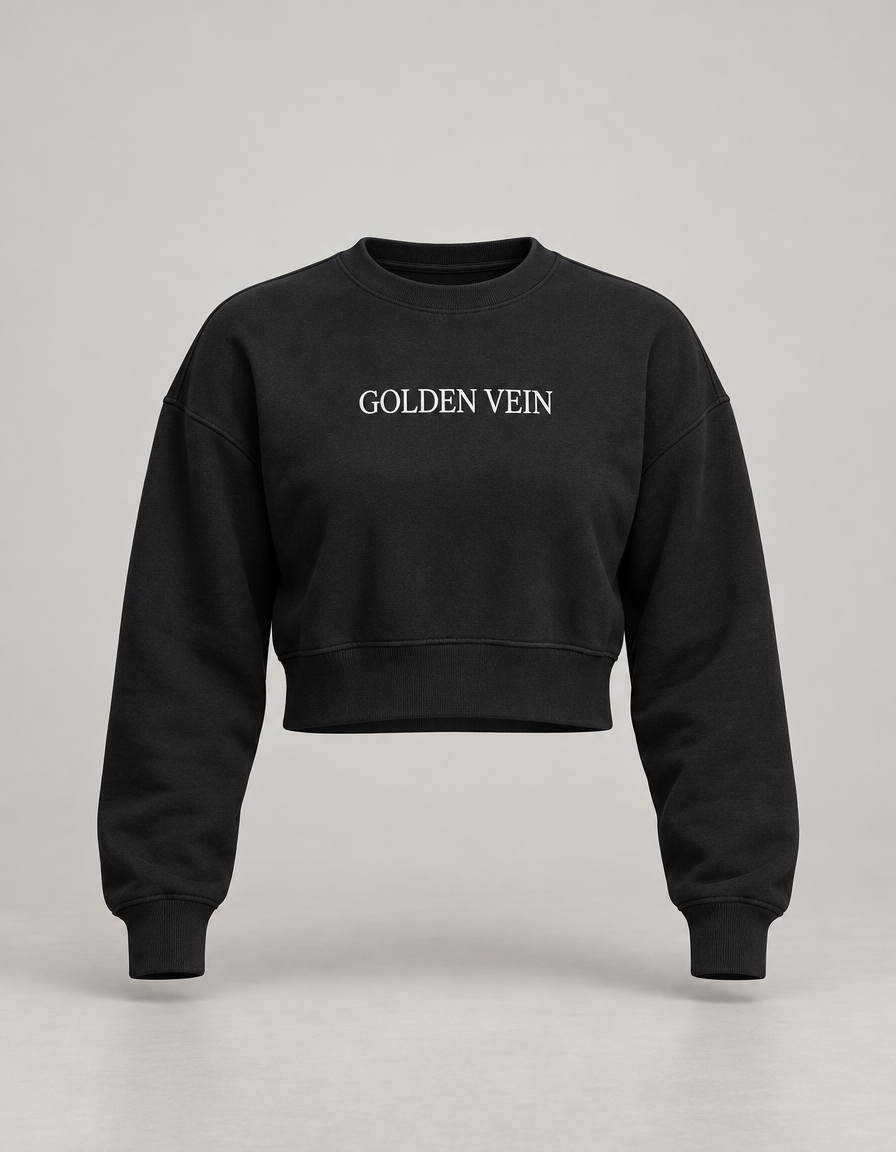 Golden Vein Cropped Sweater – Cropped Sweater · Damen · Schwarz